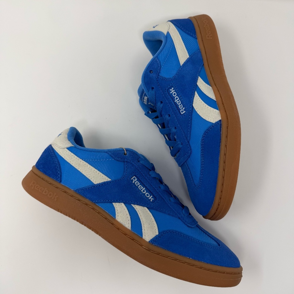 Reebok Classic Blue Suede Court Sneakers Gum Sole
